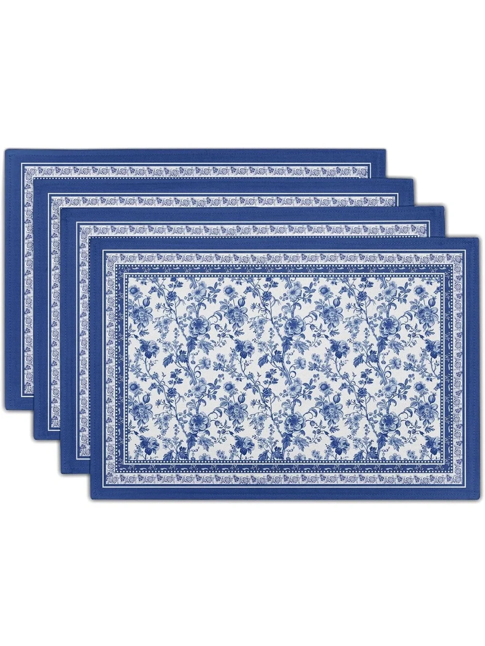 Blue Floral Branches Placemats Set of 4 ，12 x 18 Inch Chinoiserie Table Mats new